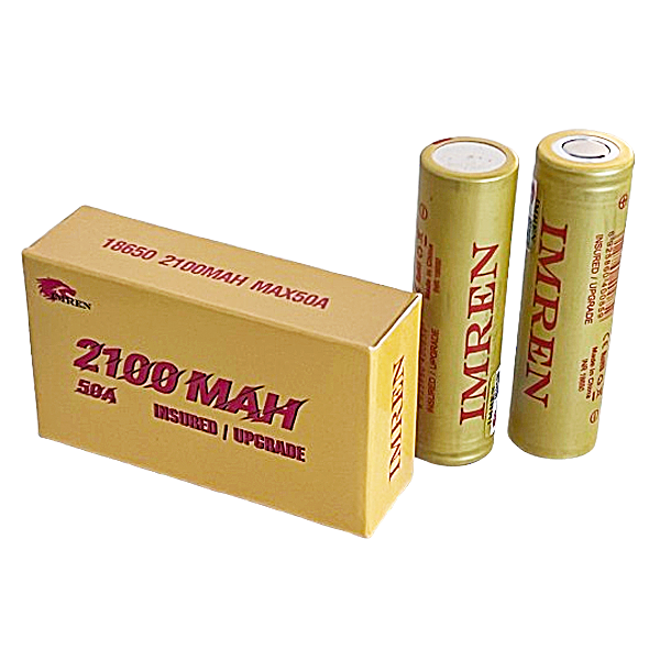 Imren 18650 Battery | 2 Pack | Gold (Yellow) 2100mah (MAX50A) product image